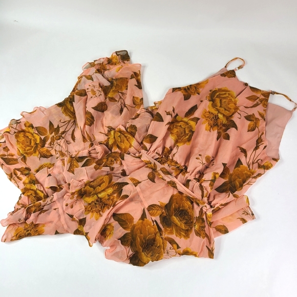 KARINA GRIMALDI Pink Cassandra Ruffled Dress sz L - Picture 6 of 6